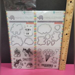 Mama Elephant Stamp and Die Sets.  Set Of 2. (0147)